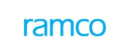 A logo featuring light blue text that reads: RAMCO A logo featuring light blue text that reads: RAMCO