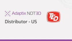 Two logos with text that reads 'Adaptix NDTED' and 'TED' and 'Distributor - US' Two logos with text that reads 'Adaptix NDTED' and 'TED' and 'Distributor - US'