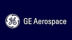 A logo with a dark blue background and white text that reads: GE Aerospace A logo with a dark blue background and white text that reads: GE Aerospace