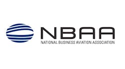 A logo with a blue graphic design and black text that reads: NBAA National Business Aviation Association A logo with a blue graphic design and black text that reads: NBAA National Business Aviation Association