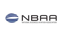 A logo with a white background and blue circular design with black text that reads: NBAA National Business Aviation Association A logo with a white background and blue circular design with black text that reads: NBAA National Business Aviation Association