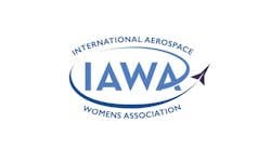 A logo with a black illustration of an airplane and blue text that reads: International Aerospace Womens Association (IAWA) A logo with a black illustration of an airplane and blue text that reads: International Aerospace Womens Association (IAWA)