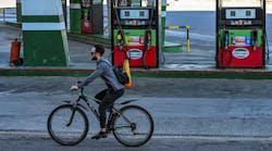 A man rides his bicycle past an empty gas station in Havana on Feb. 19, 2026. A man rides his bicycle past an empty gas station in Havana on Feb. 19, 2026.