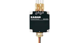 A black and brass piece of equipment with 'KAMAN Precision Products' printedon it A black and brass piece of equipment with 'KAMAN Precision Products' printedon it