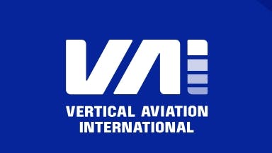 A logo with a blue background and white text that reads: VAI Vertical Aviation International