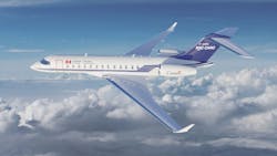 A large white airplane with blue accents flying among clouds in a blue sky A large white airplane with blue accents flying among clouds in a blue sky