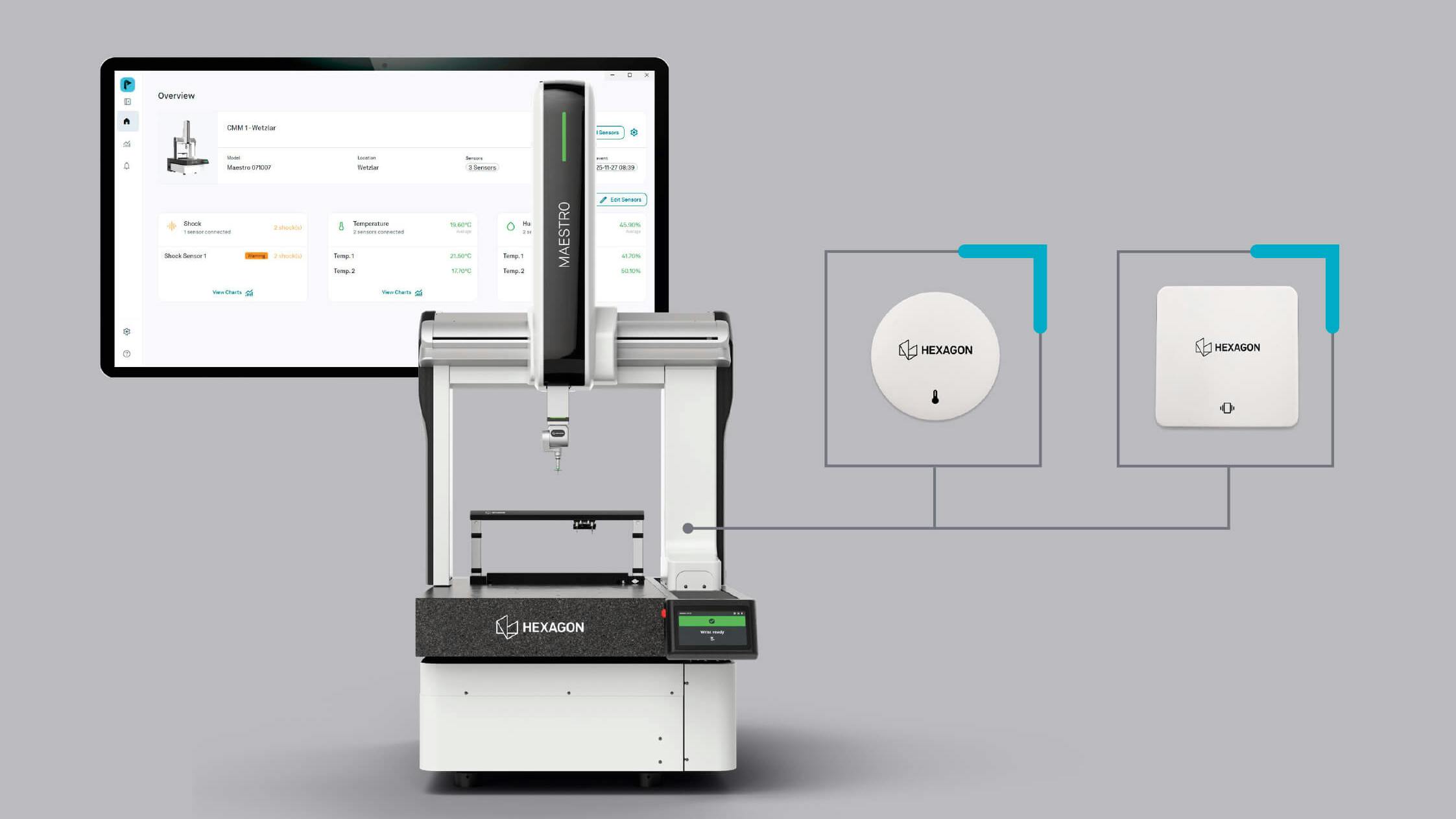 A piece of standing shop equipment with graphics showing a screen and zoom-ins of different buttons