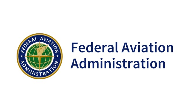 A logo with a globe and text that reads: The Federal Aviation Administration