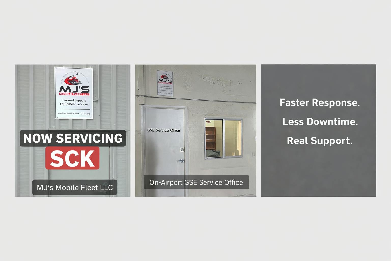 MJ&rsquo;s Mobile Fleet Satellite GSE Service Area at Stockton Metropolitan Airport (SCK)