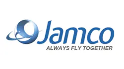 A blue logo with text that reads: JAMCO Always Fly Together A blue logo with text that reads: JAMCO Always Fly Together