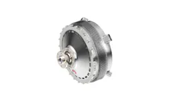 A rendering of a chrome-colored aircraft engine A rendering of a chrome-colored aircraft engine