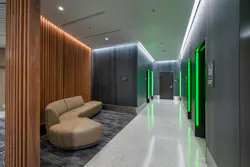 Phased construction allowed restroom upgrades to be completed while maintaining continuous terminal operations. Phased construction allowed restroom upgrades to be completed while maintaining continuous terminal operations.