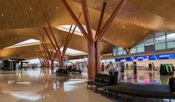 The terminal design features natural light and structural elements inspired by the region’s landscape. The terminal design features natural light and structural elements inspired by the region’s landscape.