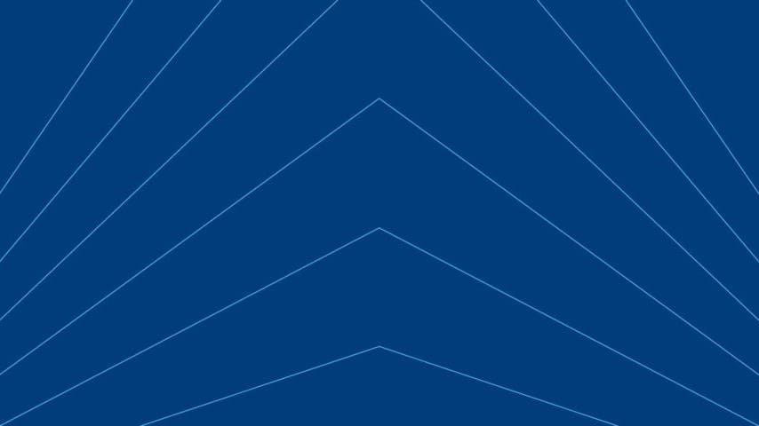 A graphic logo with angled lines in dark and light blue