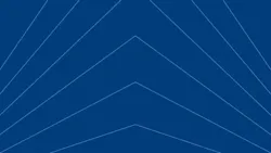 A graphic logo with angled lines in dark and light blue A graphic logo with angled lines in dark and light blue