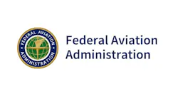 A logo with a white background, an illustration of a globe and text that reads: Federal Aviation Administration