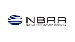A logo with a white background and blue text that reads: The National Business Aviation Association (NBAA) A logo with a white background and blue text that reads: The National Business Aviation Association (NBAA)