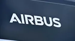 The Airbus logo is displayed on an H140 helicopter at the celebration of the 55th anniversary of the air rescue service and the inauguration of the new ADAC Air Rescue Campus at the special airport in Oberpfaffenhofen.