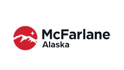 A logo with a white background, a red circle, and black text that reads: McFarlane Alaska A logo with a white background, a red circle, and black text that reads: McFarlane Alaska