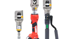 Three tools with metal heads and different lengths, one with a black handle, one with a red handle, and one with a metal handle