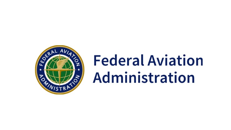 A logo with an illustration of a globe and text that reads: Federal Aviation Administration