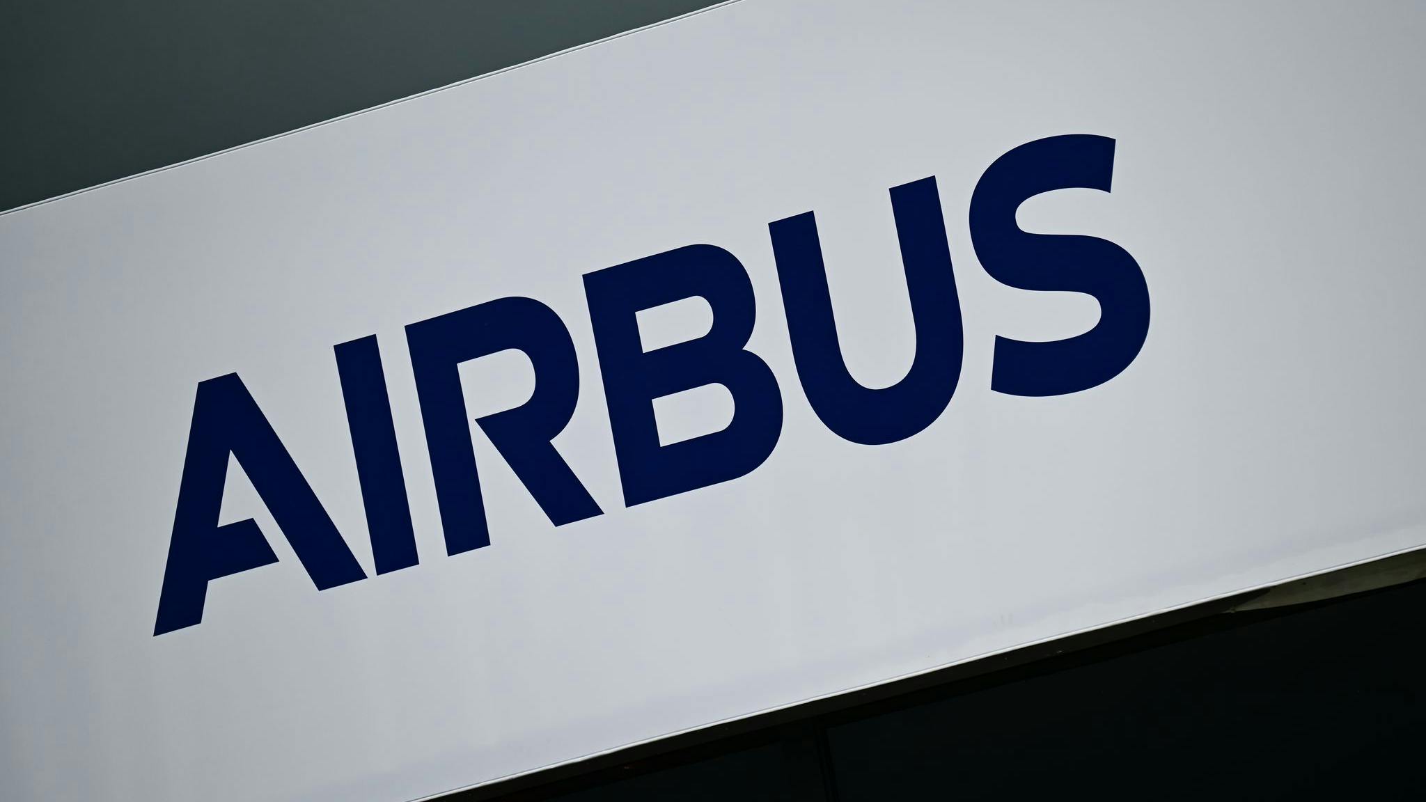 A logo with dark blue text that reads: AIRBUS