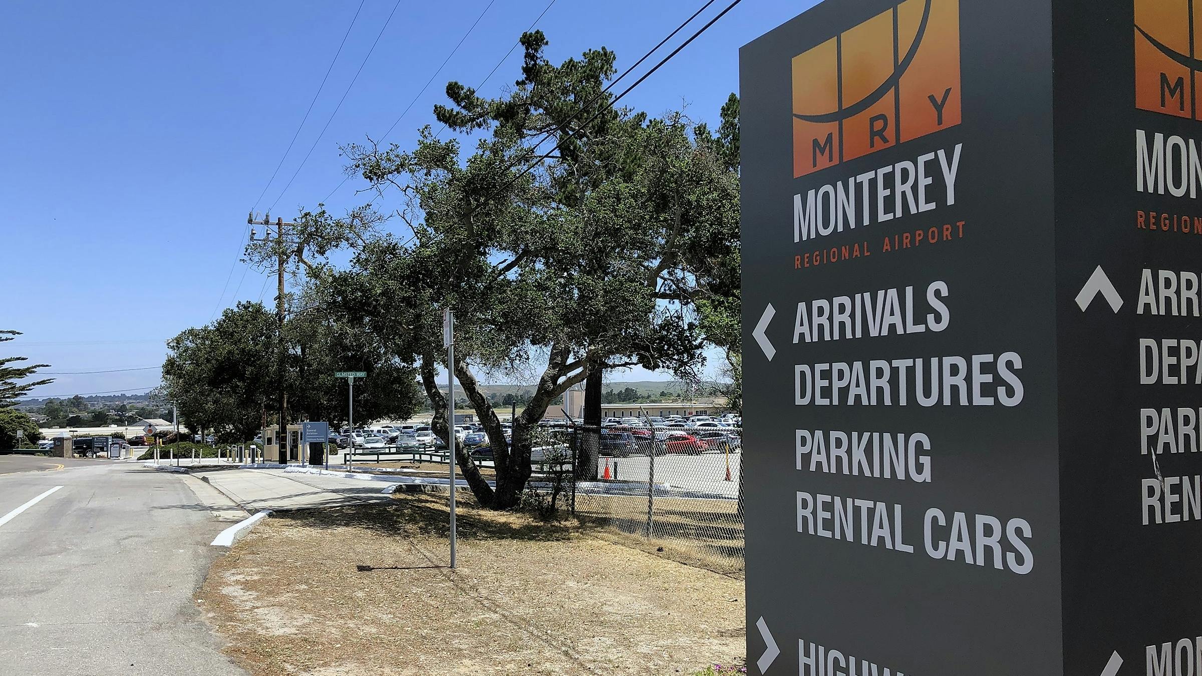 The roundabout at the intersection of Olmsted and Garden roads is part of the revised roadway circulation for the new replacement passenger terminal at the Monterey Regional Airport.