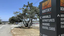 The roundabout at the intersection of Olmsted and Garden roads is part of the revised roadway circulation for the new replacement passenger terminal at the Monterey Regional Airport.