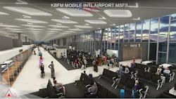 The main concourse of the new Mobile International Airport, as seen in a Microsoft Flight Simulator add-on developed by Polish company Drzewiecki Design.
