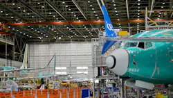 Several 737 MAX aircraft are seen in various stages of assembly at the Boeing factory on Wednesday, April 15, 2026, in Renton, Washington.