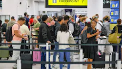 Travelers navigate TSA lines at Miami International Airport in March 2026.