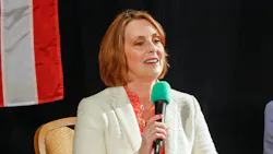 U.S. Rep. Kathy Castor, D- Tampa, speaks during a town hall on Aug. 19, 2025, in Tampa. Castor sent a letter to Tampa International Airport's CEO and the Hillsborough Aviation Authority chair to drop the Transportation Security Administration Gold+ program. That program privatizes security and equipment management.