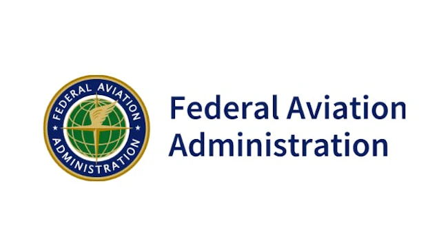 A logo with an illustration of a globe and text that reads: Federal Aviation Administration