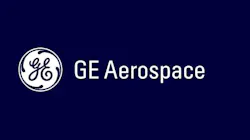 A logo with a dark blue background and text that reads 'GE Aerospace'