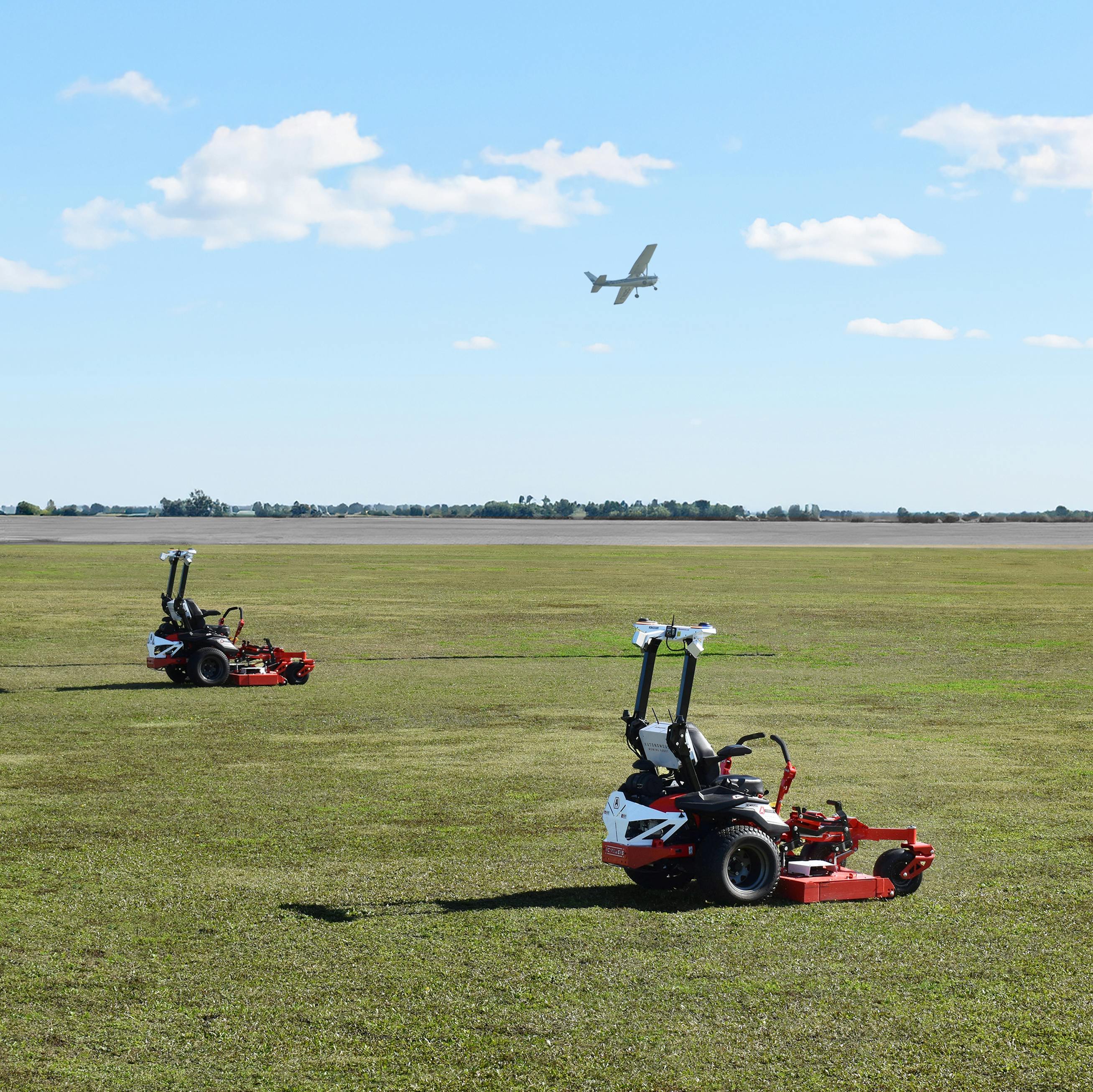 The Texas airport's diesel mowers were nearing the end of their useful lives, while a limited maintenance staff was responsible for managing roughly 17,600 acres of mowing annually, necessitating an autonomous solution.
