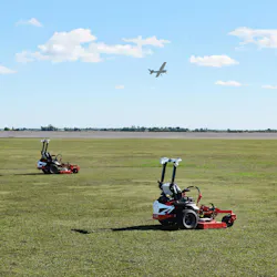 The Texas airport's diesel mowers were nearing the end of their useful lives, while a limited maintenance staff was responsible for managing roughly 17,600 acres of mowing annually, necessitating an autonomous solution.
