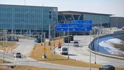 Construction continues on the new KCI airport terminal, which plans to open this spring. Construction began in 2018 and cost estimate $1.5 billion.