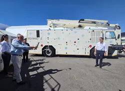 Timsan uncorked the champagne at its press conference to introduce the SDI1890 deicer at GSE Expo Europe in Lisbon on the first day of the show, Sept. 15.