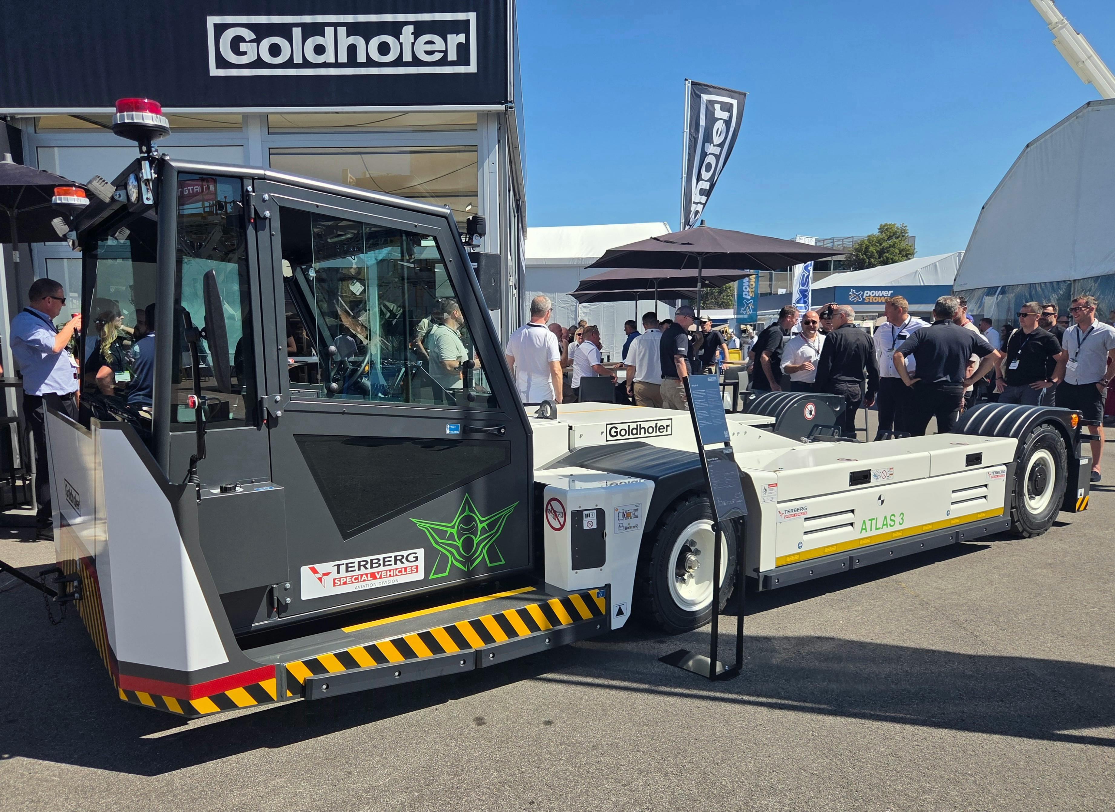 Goldhofer officially unveiled its ATLAS 3 narrowbody-specific tug, rounding out its electric towbarless lineup, at GSE Expo Europe 2026 in Lisbon.