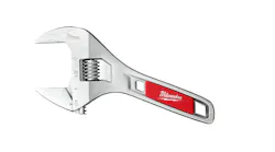 A wrench with a red label on it that reads: Milwaukee