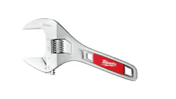 A wrench with a red label on it that reads: Milwaukee