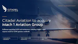 An infographic with text that says: Citadel Aviation to acquire Mach 1 Aviation Group