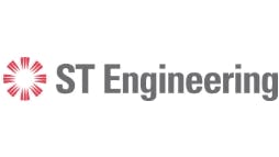 A logo with a red graphic and text that reads: ST Engineering