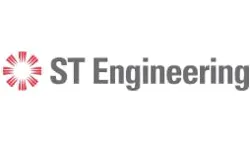 A logo with a red graphic and text that reads: ST Engineering