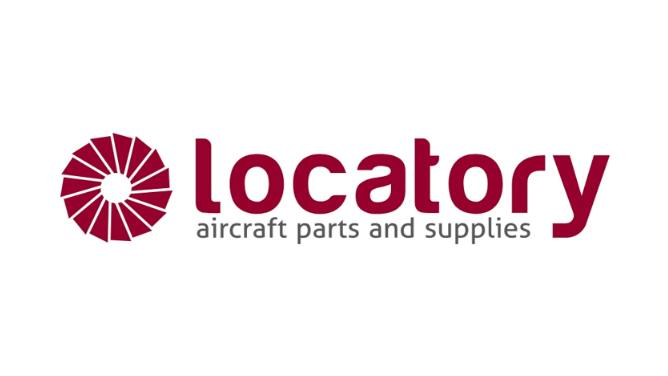 A logo with text that reads: Locatory.com aircraft parts and supplies