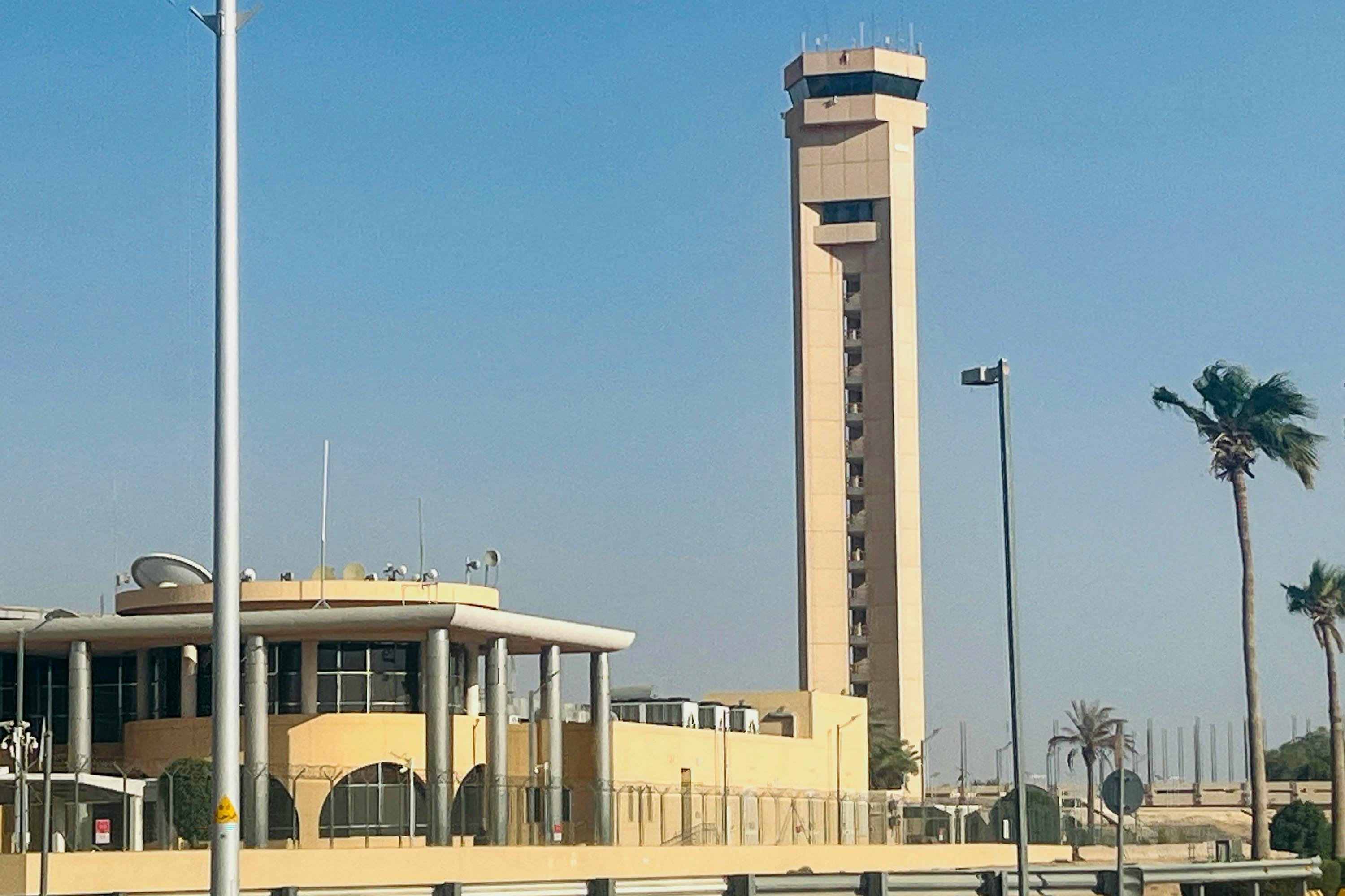 An air traffic control tower is seen at King Khalid International Airport in Riyadh, Saudi Arabia, on Sept. 19, 2026.