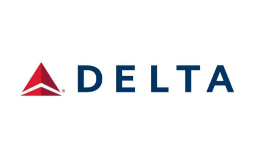 A logo with a white background showing a red Delta symbol and the word: DELTA