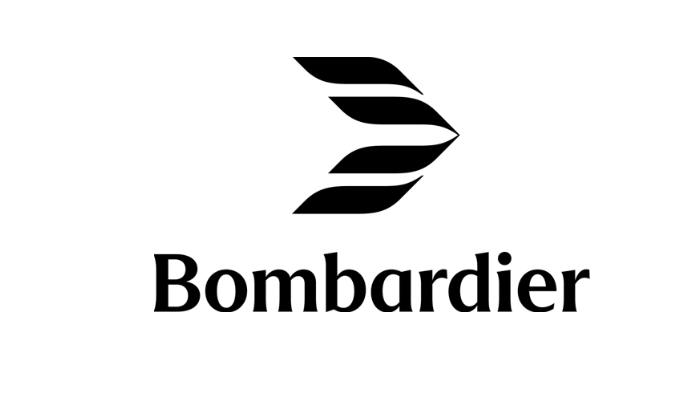A logo with a white background and black text that reads: Bombardier
