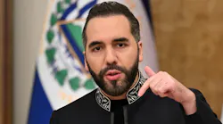 El Salvador's President Nayib Bukele speaks during a news conference at the Presidential Palace in San Salvador on Oct. 16, 2026.
